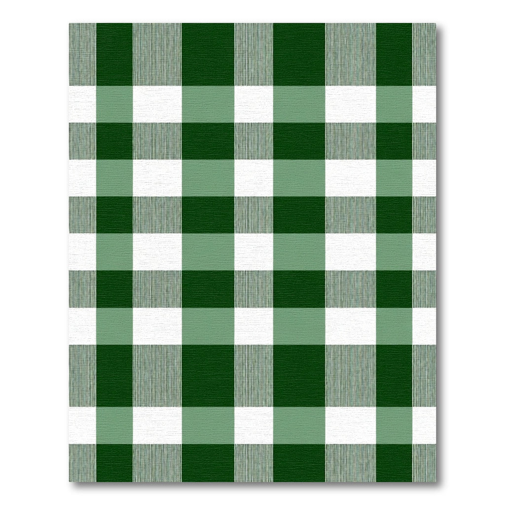 Forest Green White Gingham Checkered Rug