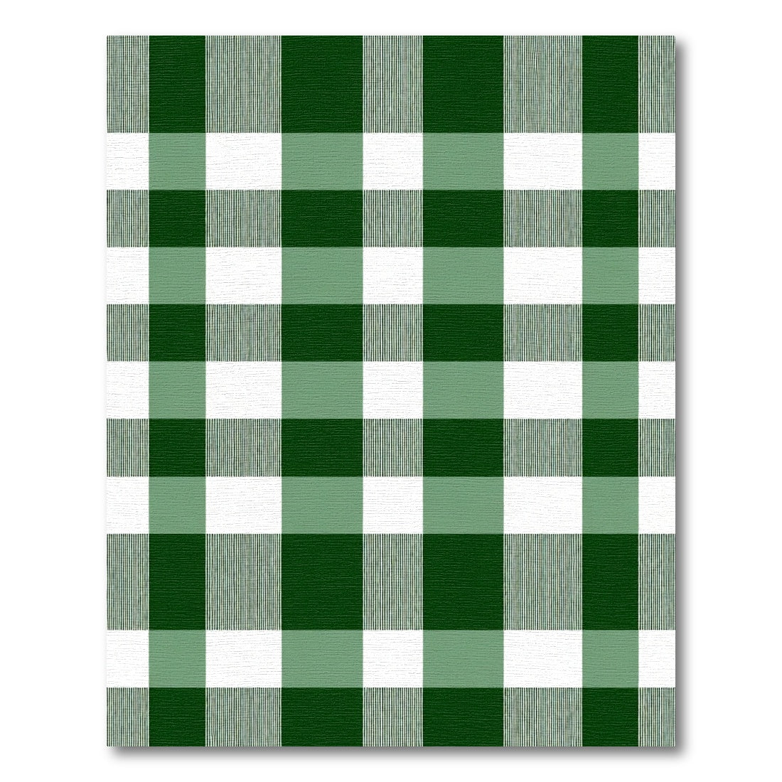 Forest Green White Gingham Checkered Rug
