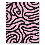 Pink Black Swirl Abstract Rug