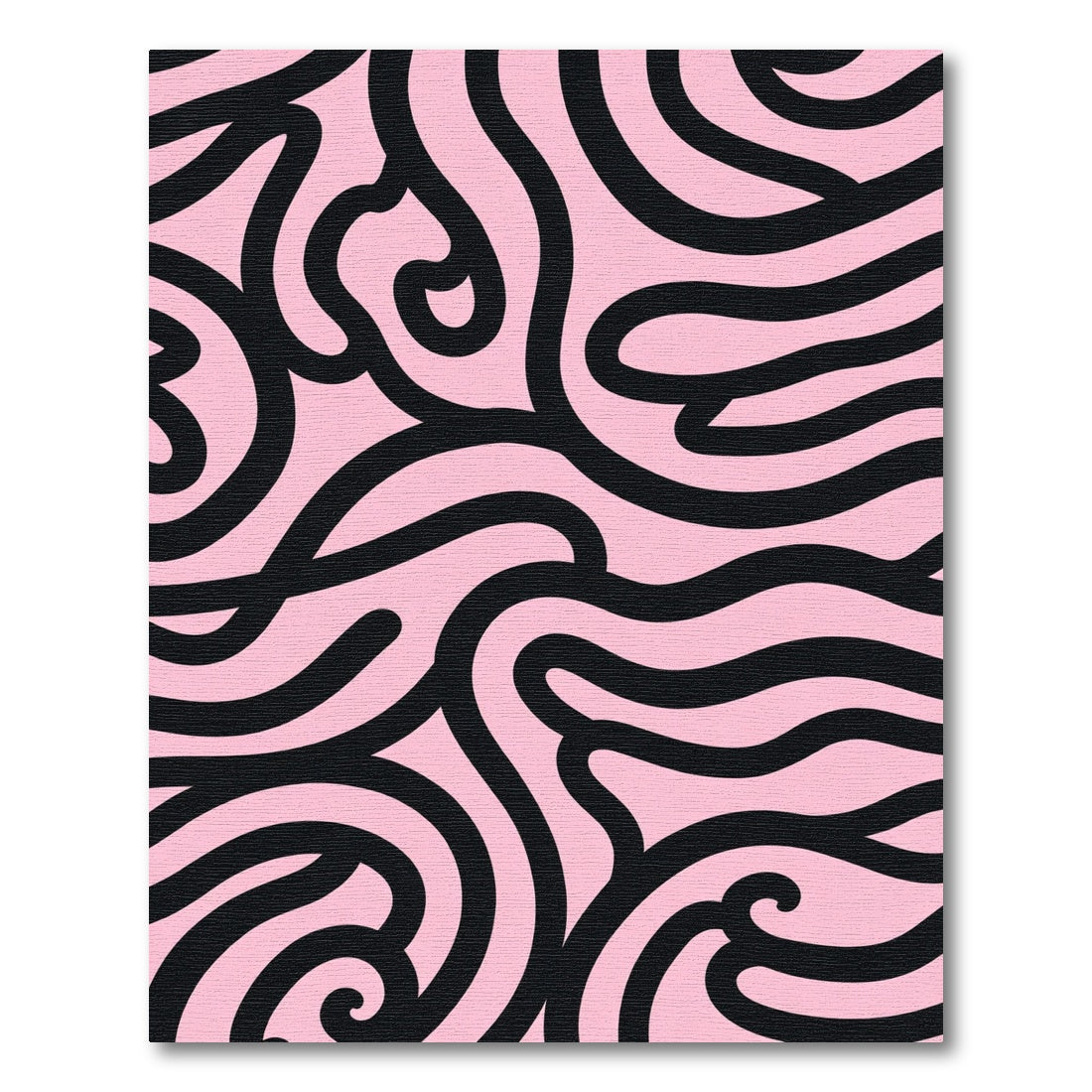 Pink Black Swirl Abstract Rug