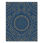 Deep Blue Golden Mandala Rug