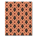 Terracotta Black Floral Damask Medallion Rug