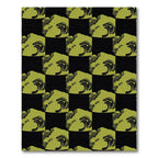 Olive Green Abstract Swirl Composition Rug