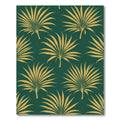 Golden Palm Frond Dark Green Rug