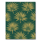 Golden Palm Frond Dark Green Rug
