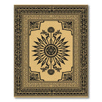 Gold Black Sunburst Crest Rug