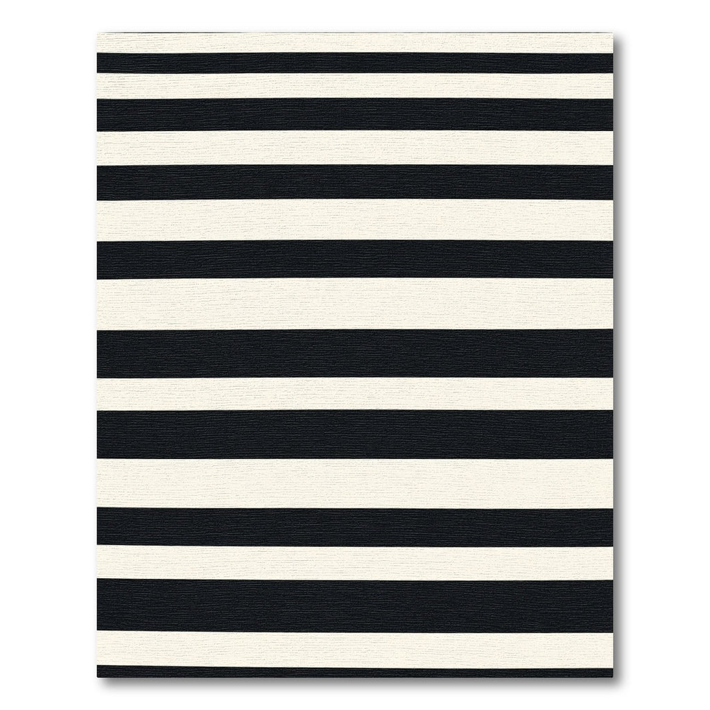 Bold Black White Linear Overlay Rug