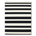 Bold Black White Linear Overlay Rug
