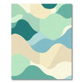 Serene Teal Blue Landscape Waves Rug