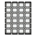 Black White Interlocking Scrollwork Rug