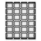 Black White Interlocking Scrollwork Rug