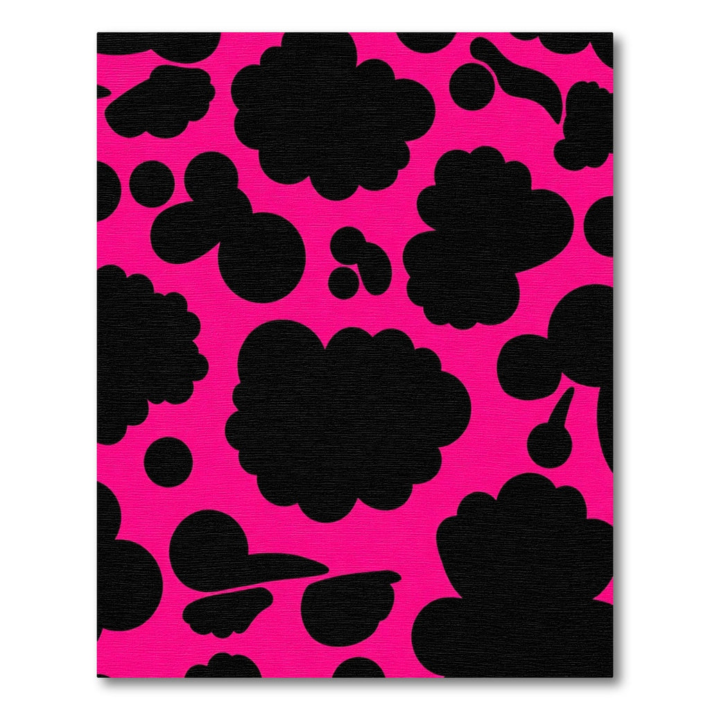 Hot Pink Black Blob Patch Rug