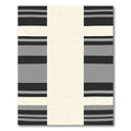 Contemporary Black Gray Stripe Rectangles Rug