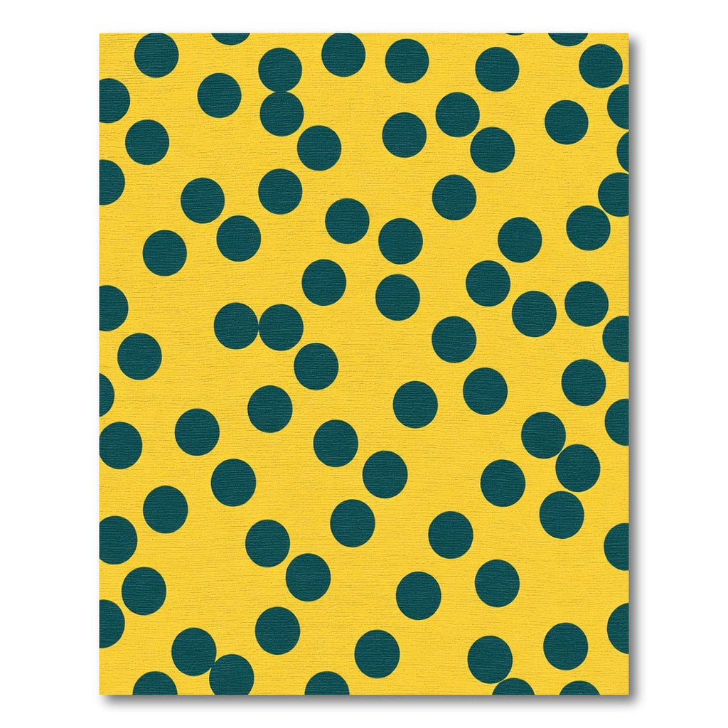 Golden Yellow Teal Polka Dot Scatter Rug