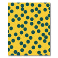 Golden Yellow Teal Polka Dot Scatter Rug