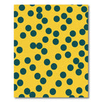 Golden Yellow Teal Polka Dot Scatter Rug