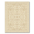 Light Beige Intricate Geometric Medallion Rug