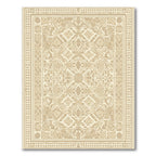 Light Beige Intricate Geometric Medallion Rug