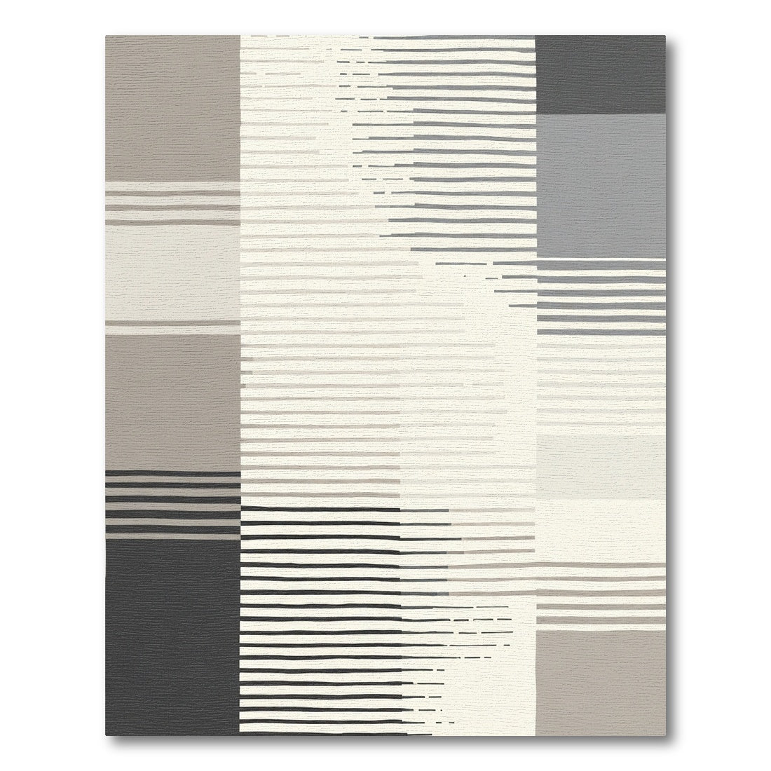 Neutral Tones Abstract Horizontal Lines Rug