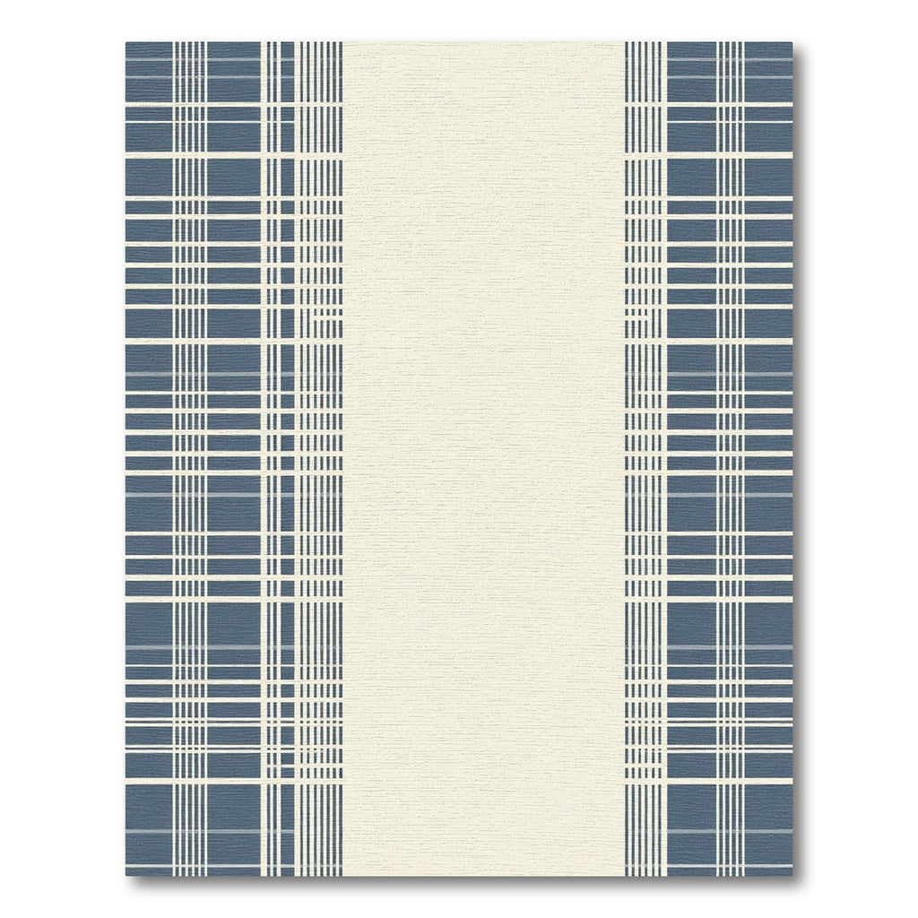 Classic Blue and White Plaid Rug