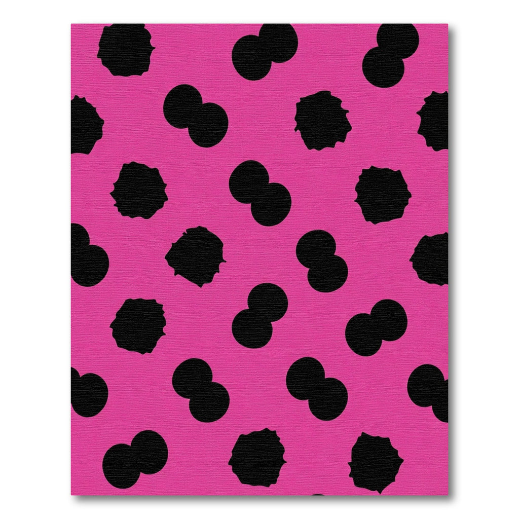 Hot Pink Black Duo Dot Rug