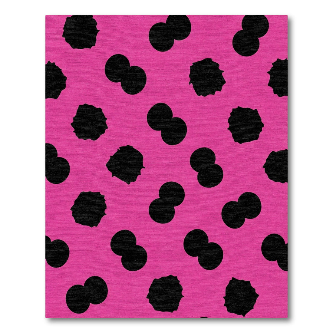 Hot Pink Black Duo Dot Rug