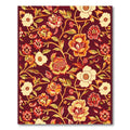 Burgundy Floral Scroll Meadow Rug