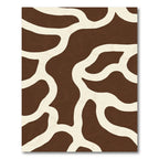 Brown Cream Organic Flow Abstract Rug