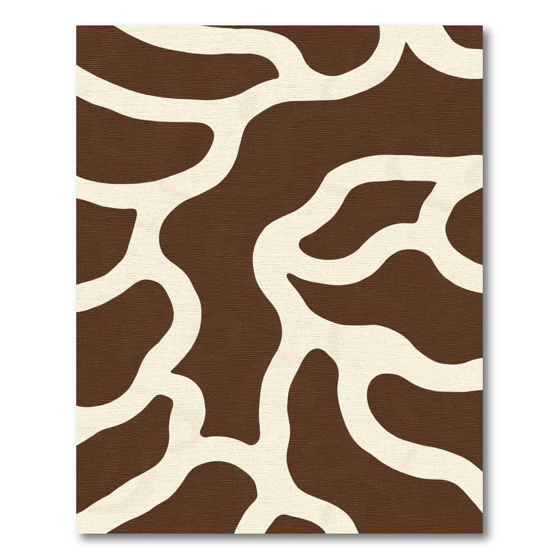 Brown Cream Organic Flow Abstract Rug