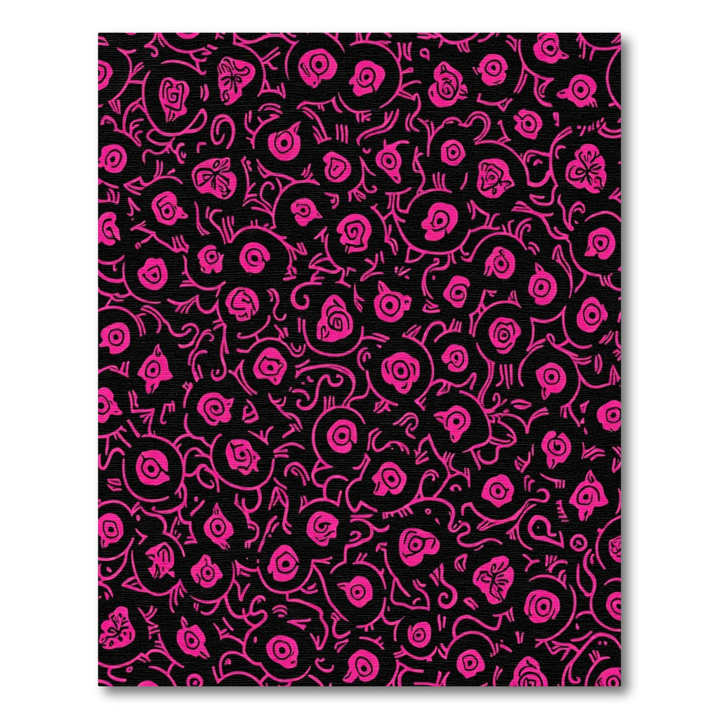 Hot Pink Organic Floral Blooms Rug