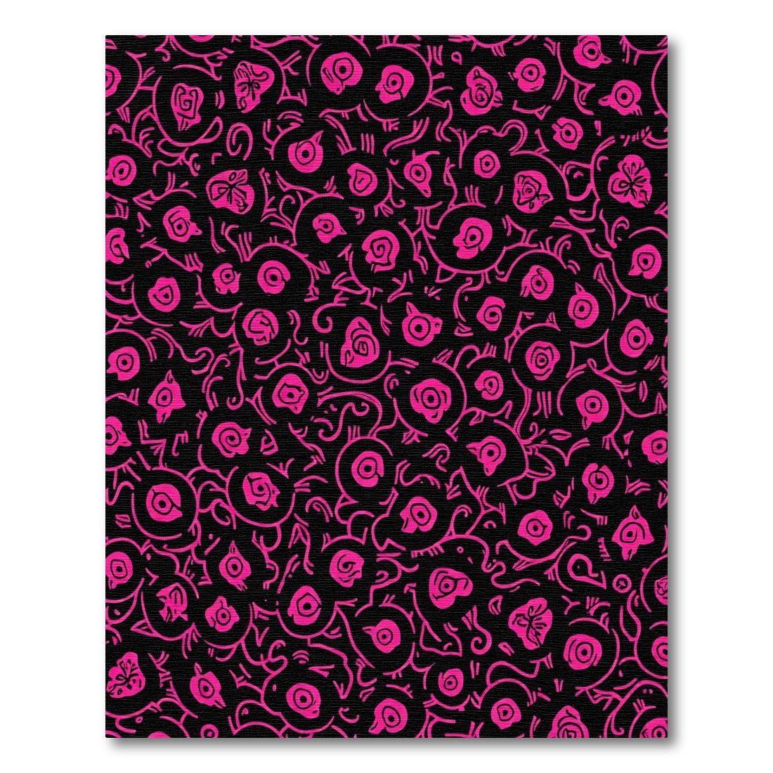 Hot Pink Organic Floral Blooms Rug