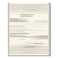 Neutral Tan Geometric Border Stripes Rug