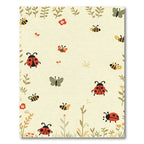 Whimsical Ladybug Bee Butterfly Garden Rug