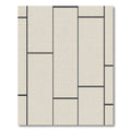 Cream Minimalist Rectangular Grid Rug