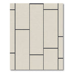 Cream Minimalist Rectangular Grid Rug