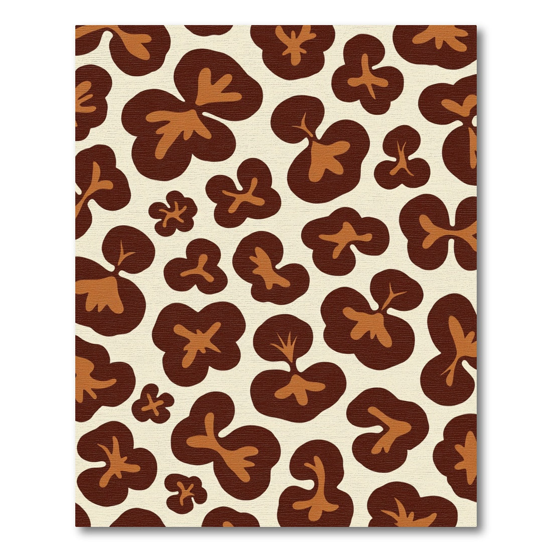 Brown Organic Abstract Blobs Rug