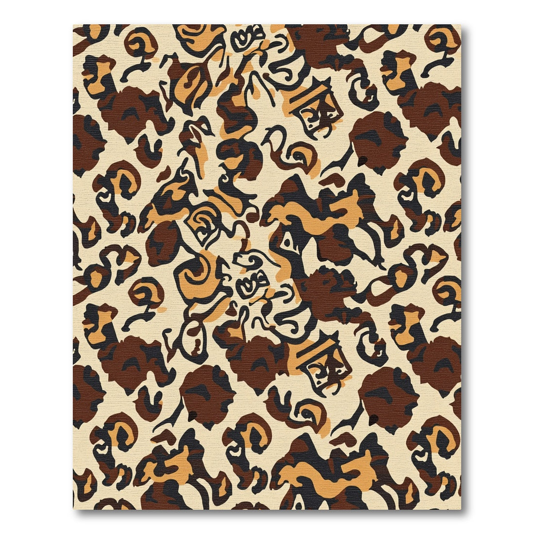 Earthy Abstract Swirl Animal Print Rug
