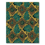 Emerald Green Tropical Diamond Medallion Rug