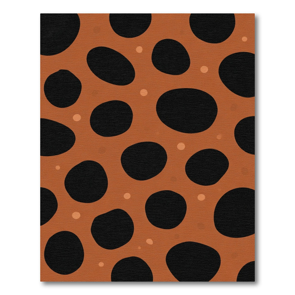Orange Black Spotty Polka Dot Rug