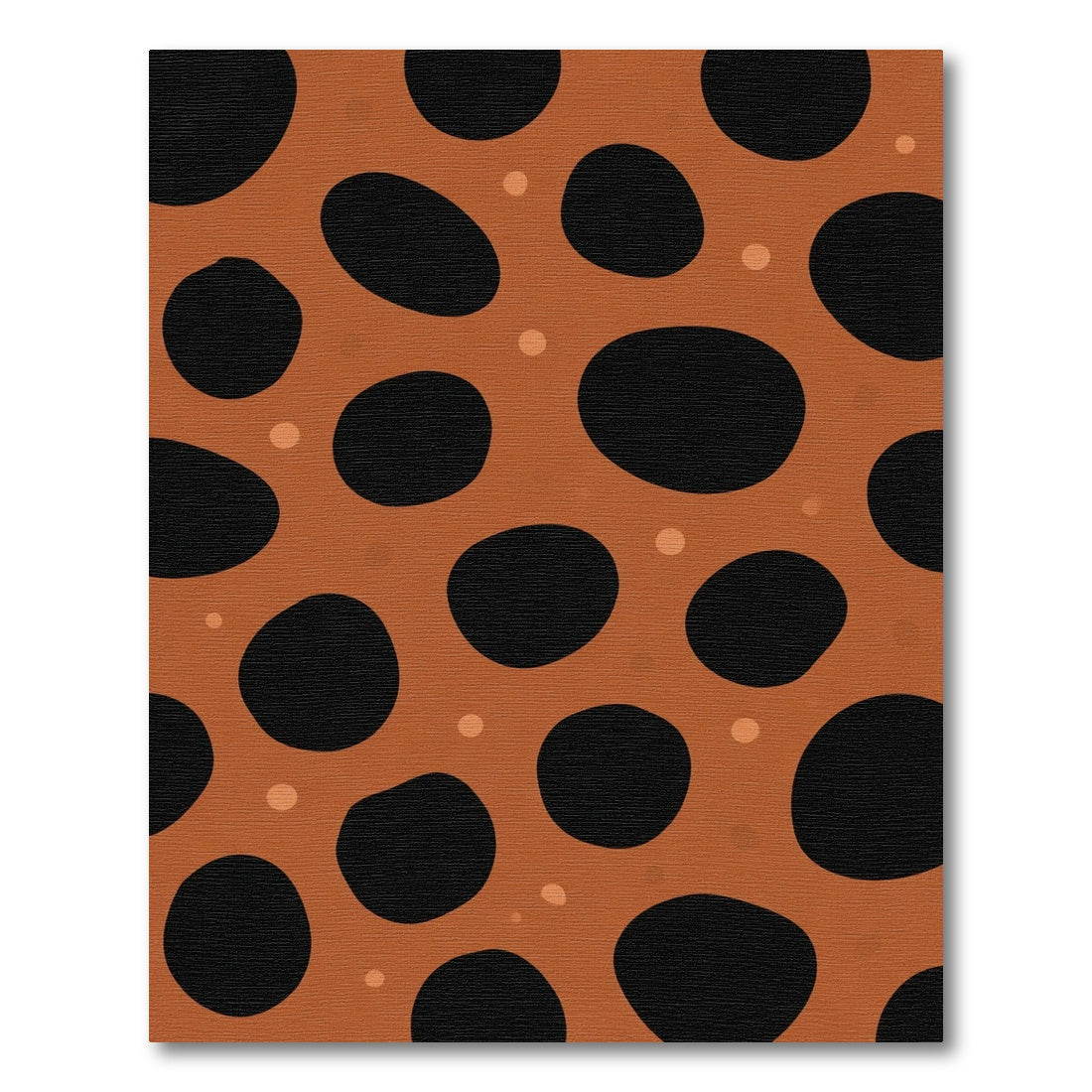 Orange Black Spotty Polka Dot Rug
