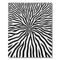 Radial Zebra Stripe Abstract Rug