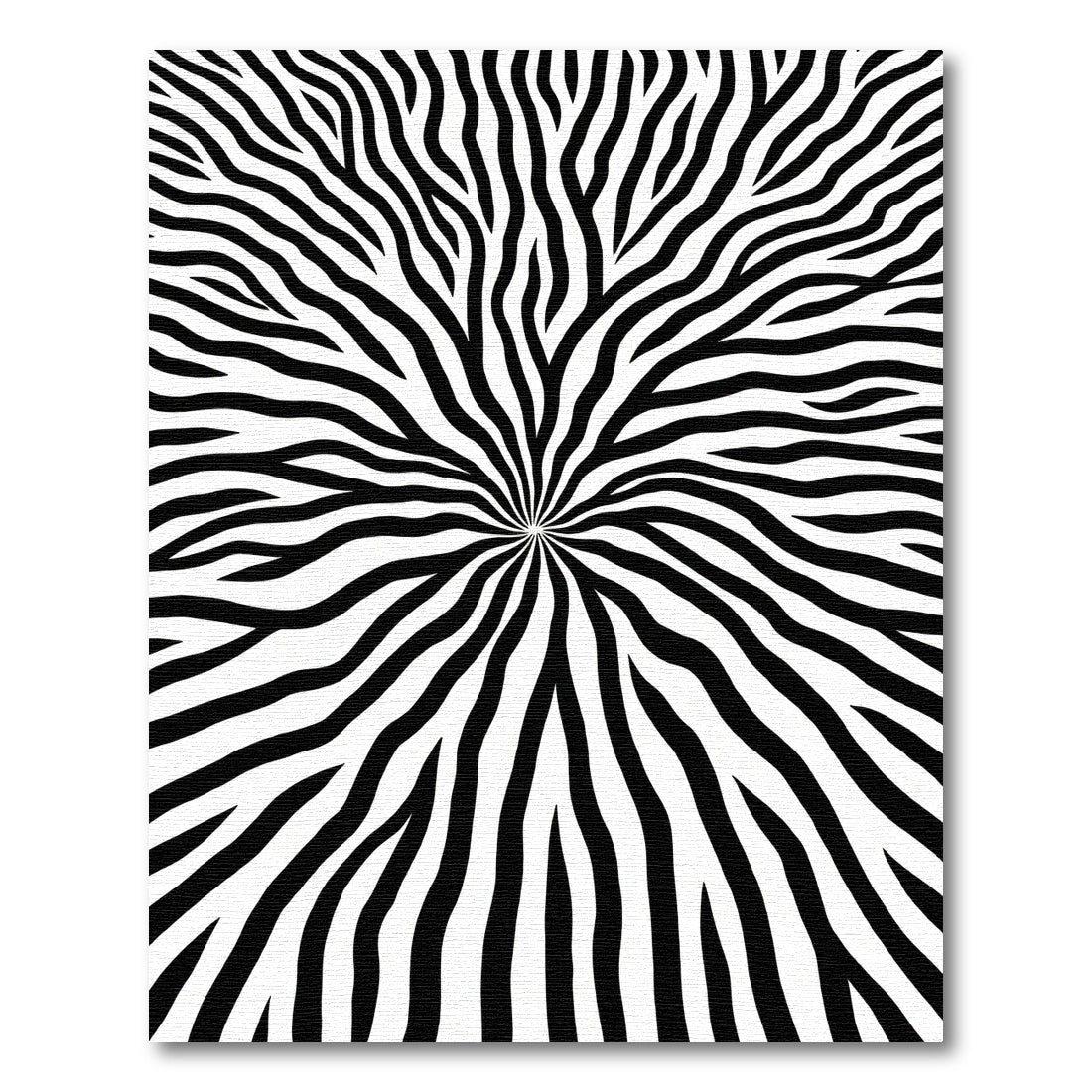 Radial Zebra Stripe Abstract Rug