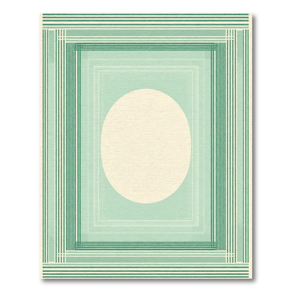 Cool Mint Geometric Layered Circle Rug