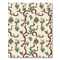 Cream Brown Green Vine Foliage Rug