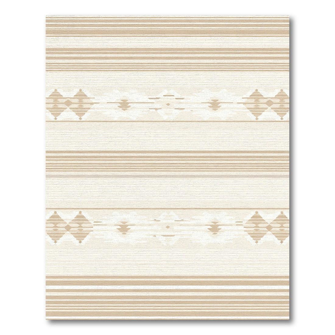 Sandy Beige Geometric Stripe Rug