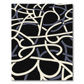 Modern Black Cream Gray Ribbon Loop Rug