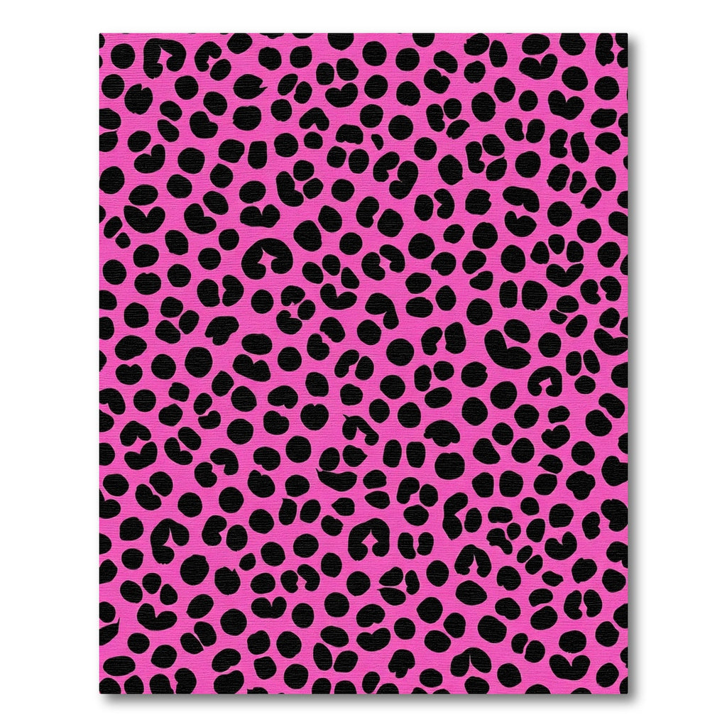 Bright Pink Black Leopard Spots Rug