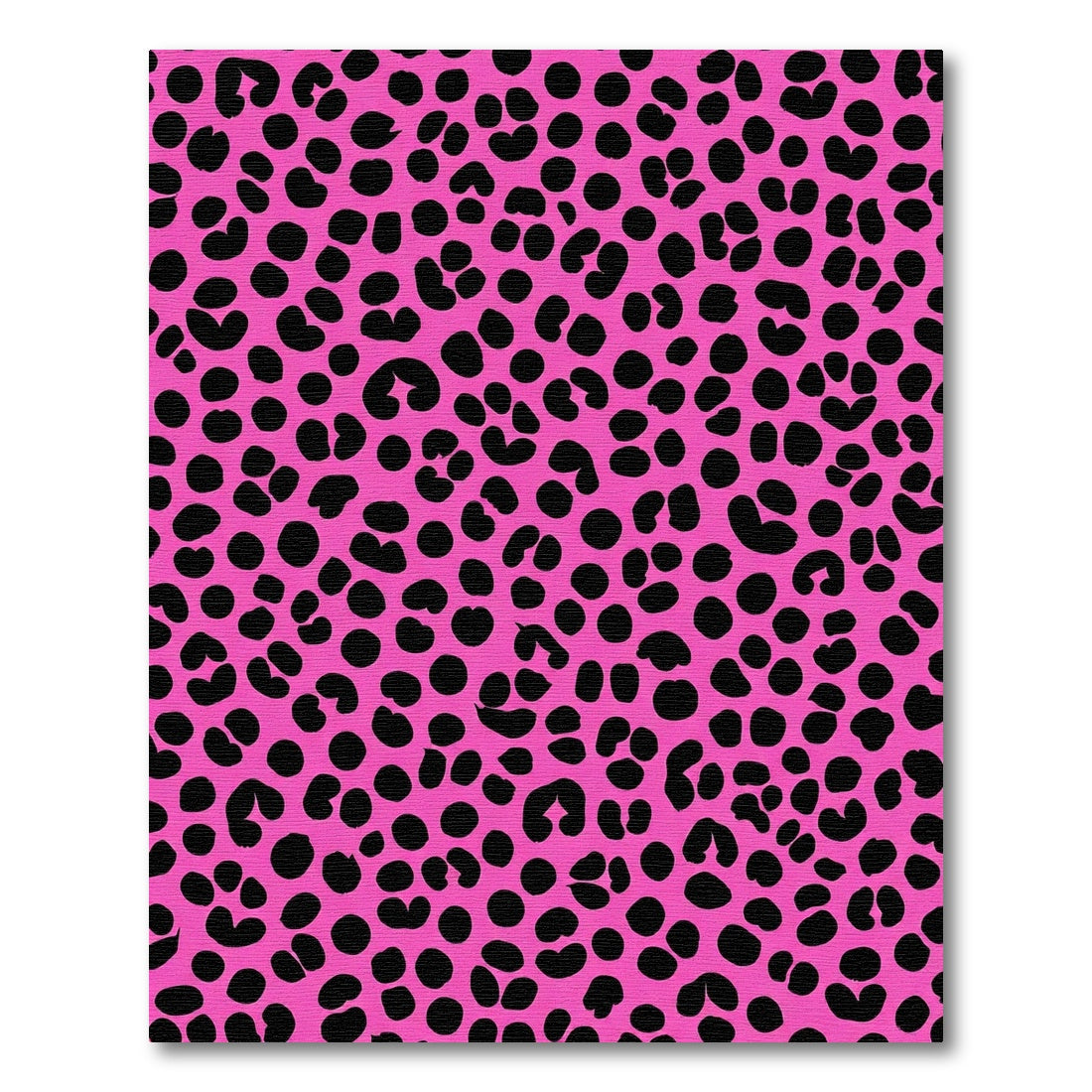 Bright Pink Black Leopard Spots Rug
