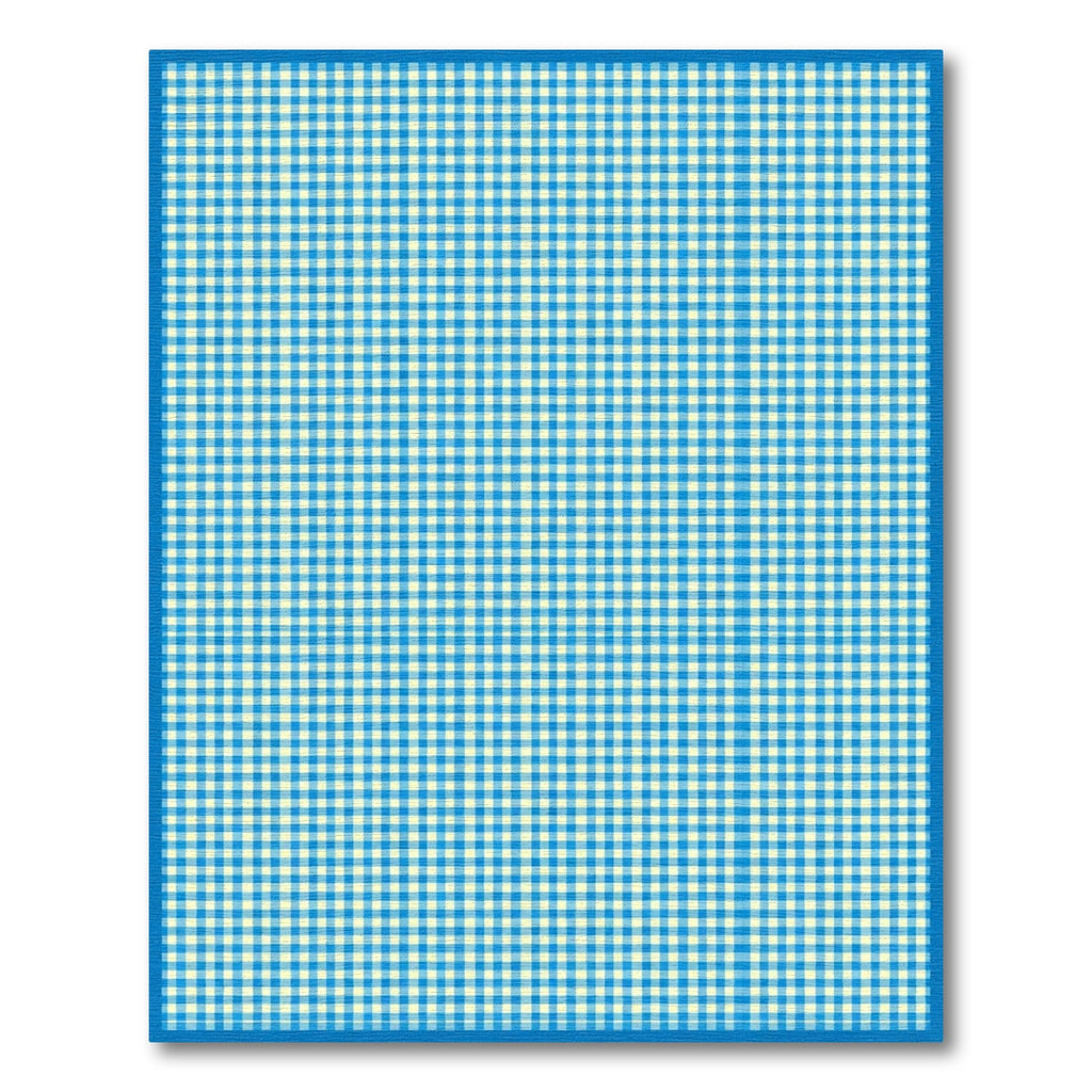 Classic Blue Cream Gingham Check Rug
