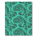 Teal Black Abstract Swirls Rug